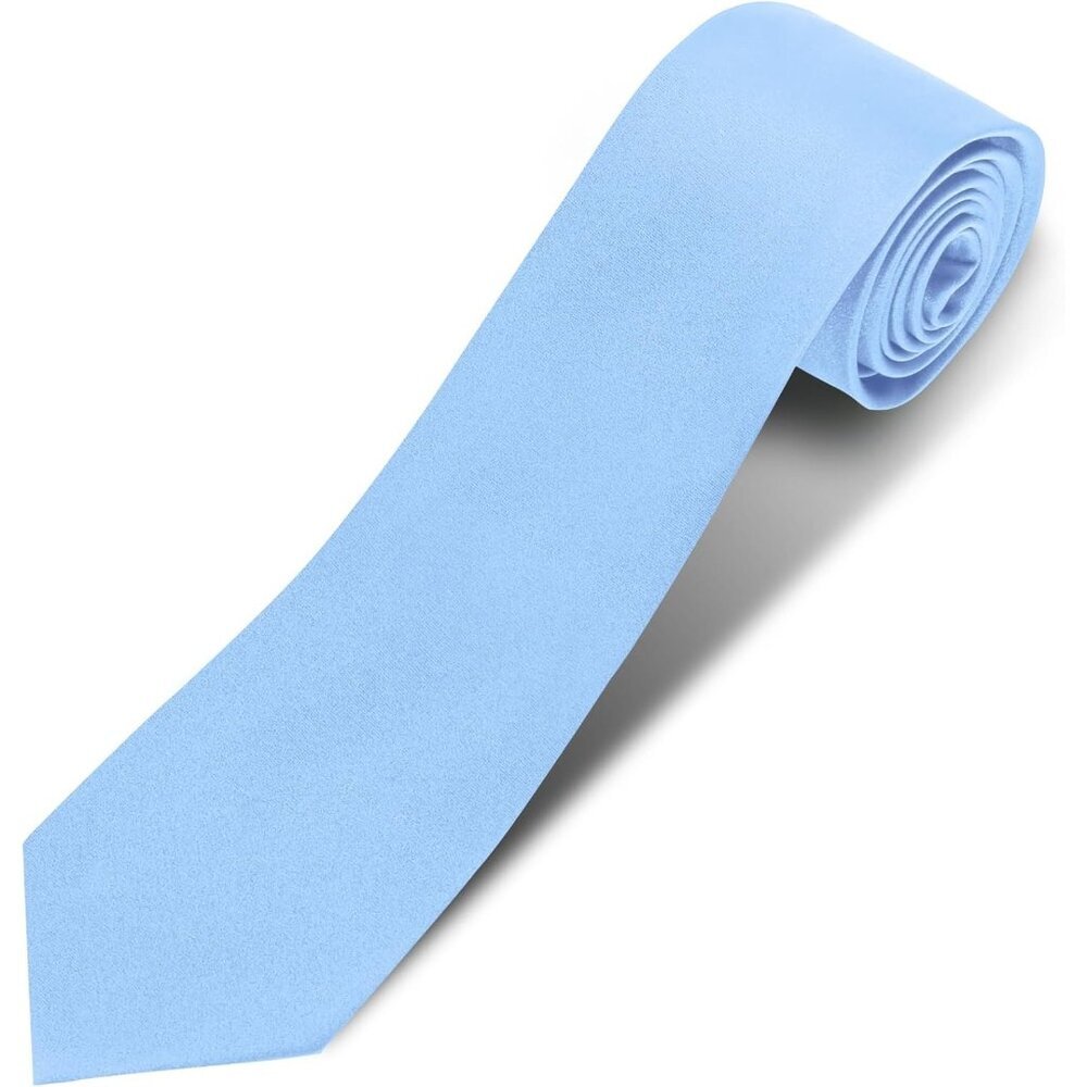 Men's Light Blue Solid Pure Color 3.15" (8cm) Necktie Plain Formal Business Ties